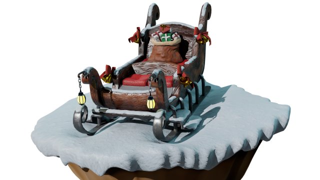 santa s sleigh Model 3D .c4d .max .obj .3ds .fbx .stl .blend