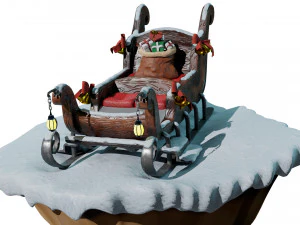 la slitta di Babbo Natale Modello 3D