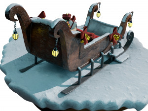 santa s sleigh Model 3D