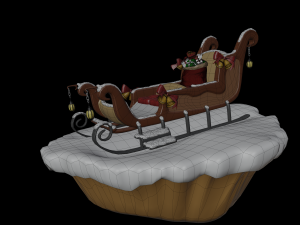 santa s sleigh Model 3D