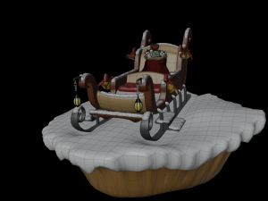 santa s sleigh Model 3D