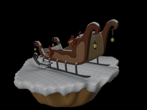 santa s sleigh Model 3D