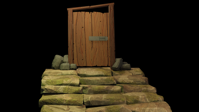 door stylized Model 3D .c4d .max .obj .3ds .fbx .stl .blend 