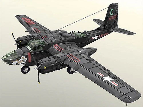 airplane ab 26c invader 3D Model .c4d .max .obj .3ds .fbx .stl .blend 