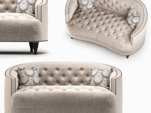 coaster living room loveseat 3D Model