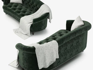 corbyn rolled arm chesterfield sofa 3D Model
