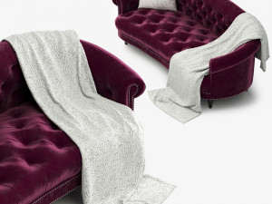 corbyn rolled arm chesterfield sofa Modello 3D