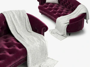 corbyn rolled arm chesterfield sofa 3D Model