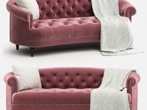 corbyn rolled arm chesterfield sofa Modello 3D
