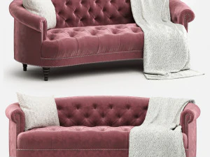 corbyn rolled arm chesterfield sofa 3D Model