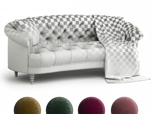 corbyn rolled arm chesterfield sofa Modello 3D