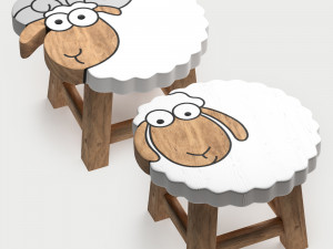 kids furniture01-animal chairs 3D Model