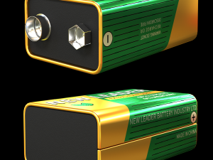 9 volts battery 3D Model