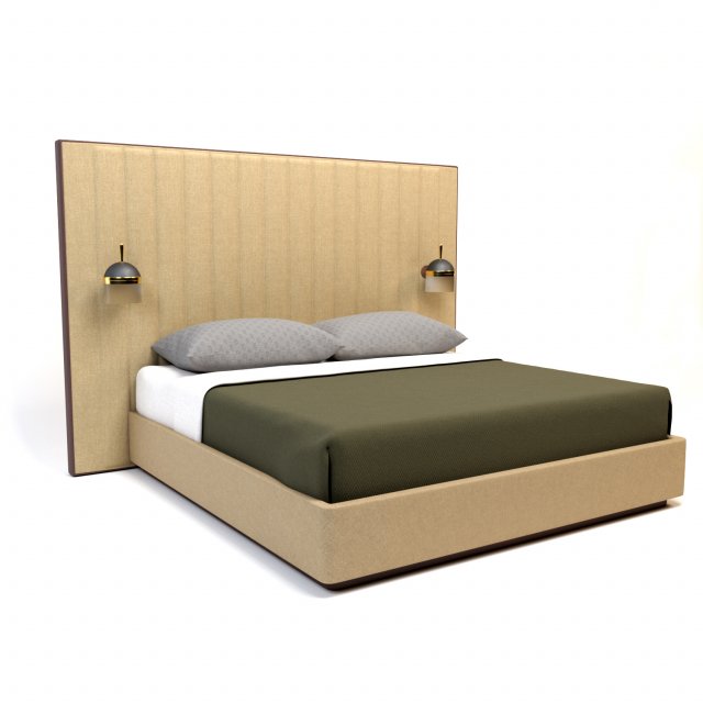 como bed Model 3D .c4d .max .obj .3ds .fbx .stl .blend