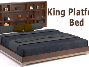 king platform bed 3D 모델