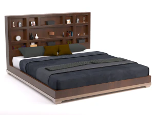 king platform bed 3D Model