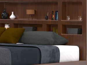 king platform bed 3D Model
