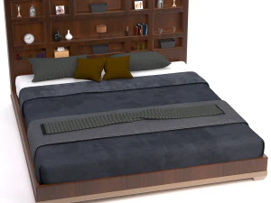king platform bed 3D Model