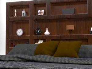 king platform bed 3D Model