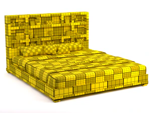 king platform bed 3D Model