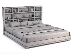 king platform bed 3D Model