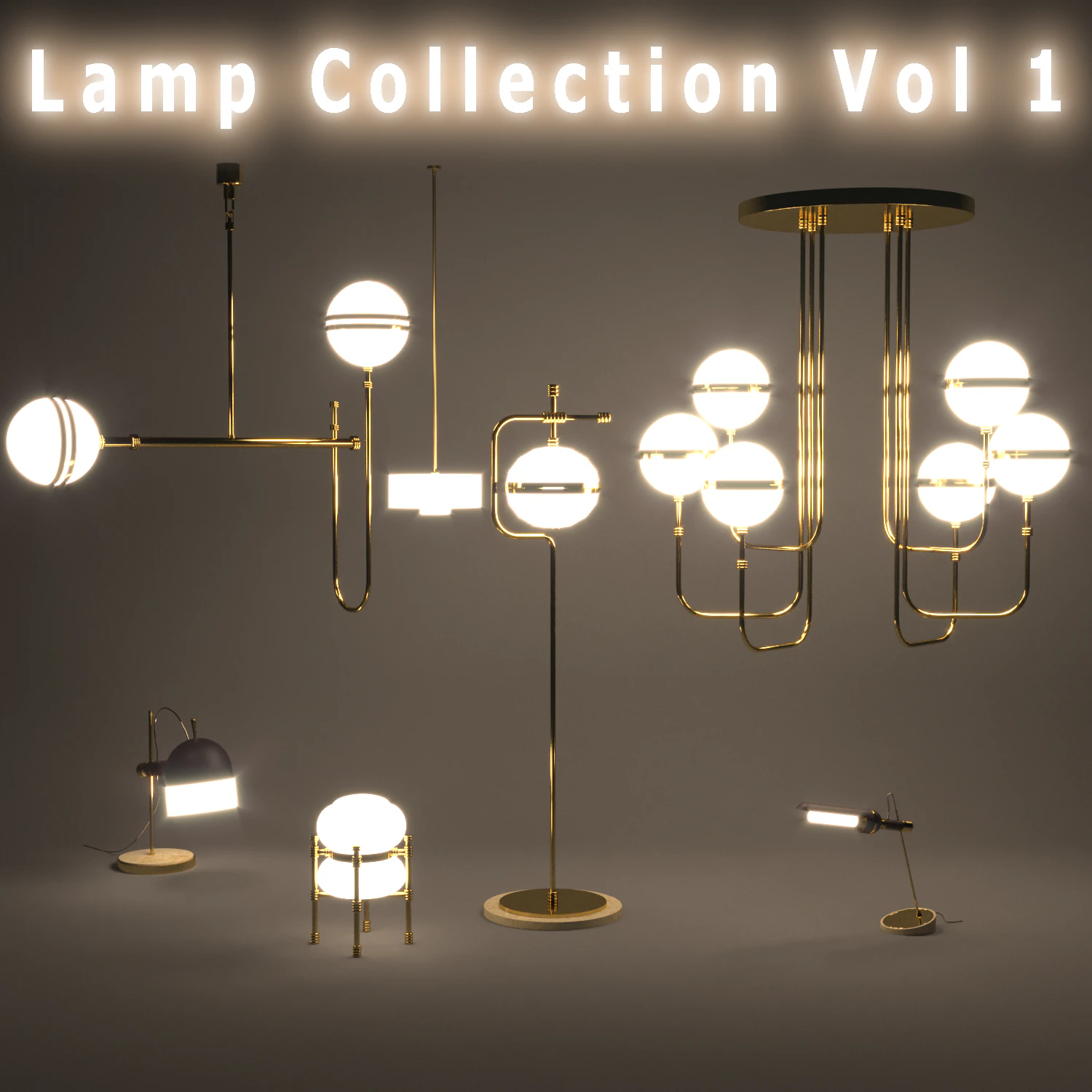 lamp collection vol 01 3D Model .c4d .max .obj .3ds .fbx .stl .blend 