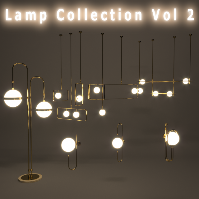 lamp collection vol 02 3D Model .c4d .max .obj .3ds .fbx .stl .blend 