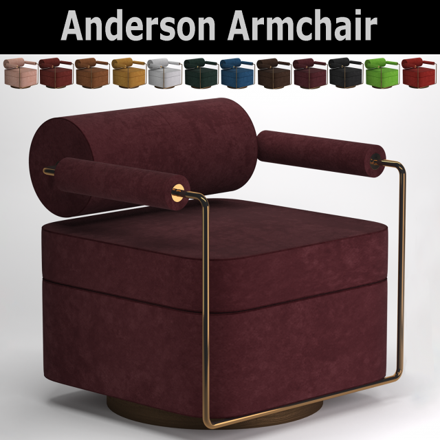 anderson armchair Model 3D .c4d .max .obj .3ds .fbx .stl .blend 