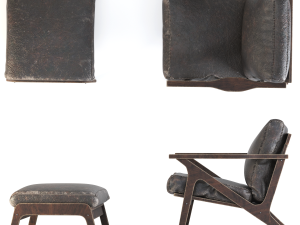 Omax Decor Zola Accent Chair Ottoman 3D Model