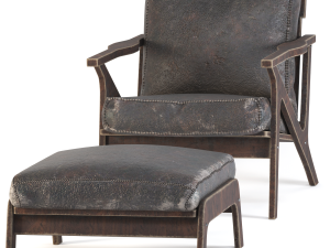 Omax Decor Zola Accent Chair Ottoman 3D Model