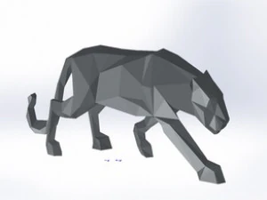 pantera-origami Modelo de Impressão 3D