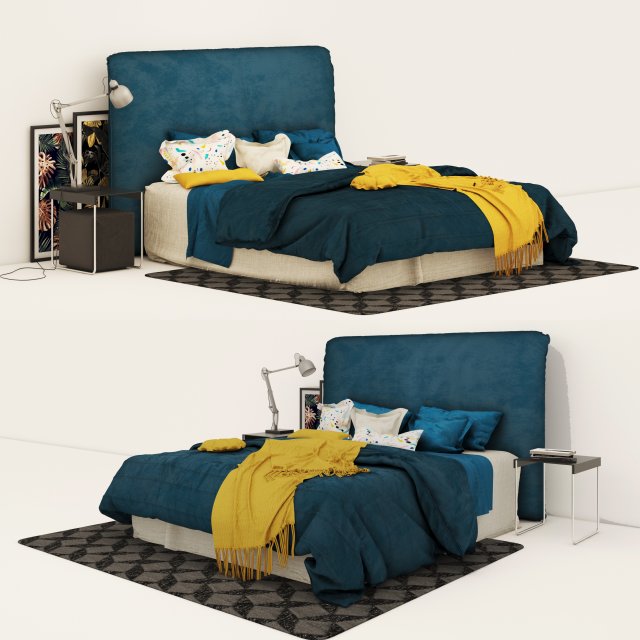 bed01 Model 3D .c4d .max .obj .3ds .fbx .stl .blend 