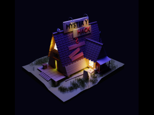 cute lowpoly home 01 3D 模型