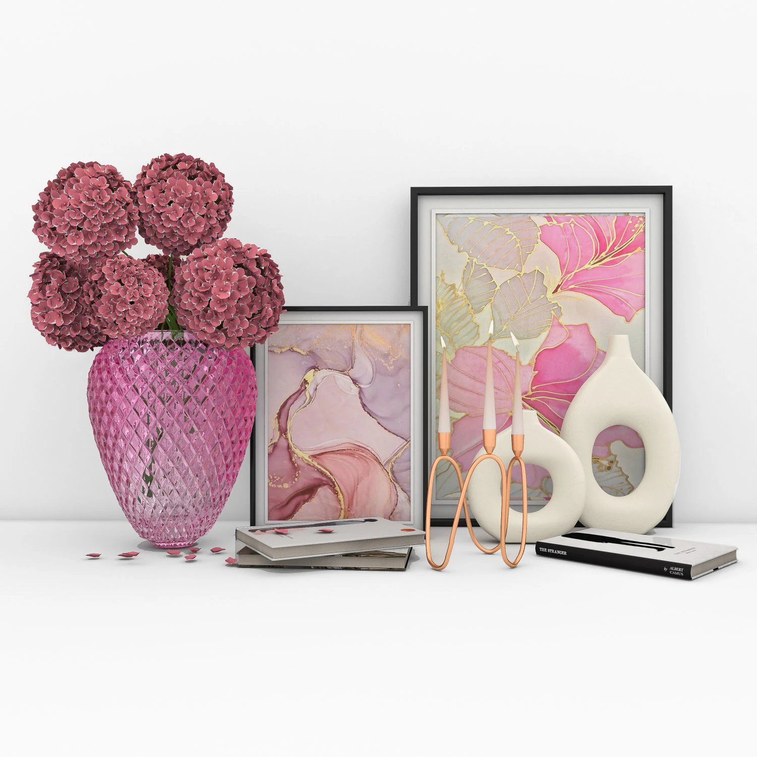 decorativ set pink 3D Model .c4d .max .obj .3ds .fbx .stl .blend