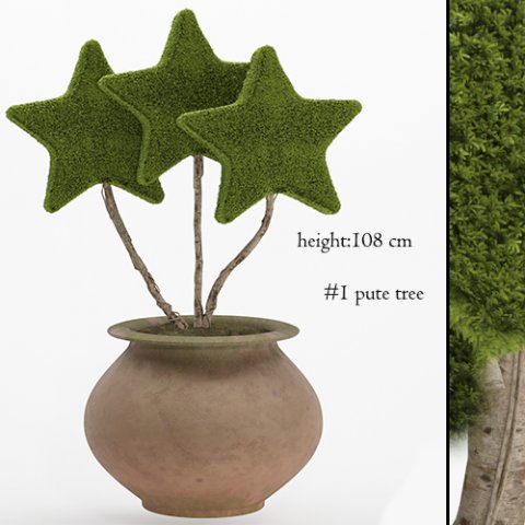 star tree moss topiary Modello 3D .c4d .max .obj .3ds .fbx .stl .blend 