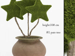 topiary lumut pohon bintang Model 3D