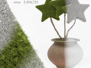 star tree moss topiary Modello 3D