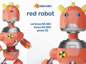 Red robot 3D मॉडल