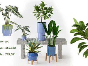 Flower set02 3D Model