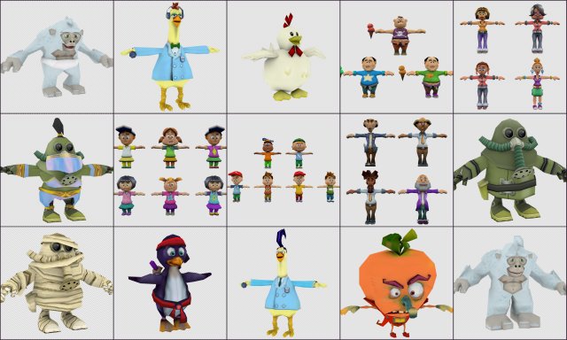 cartoon - characters 2 3D मॉडल .c4d .max .obj .3ds .fbx .stl .blend 