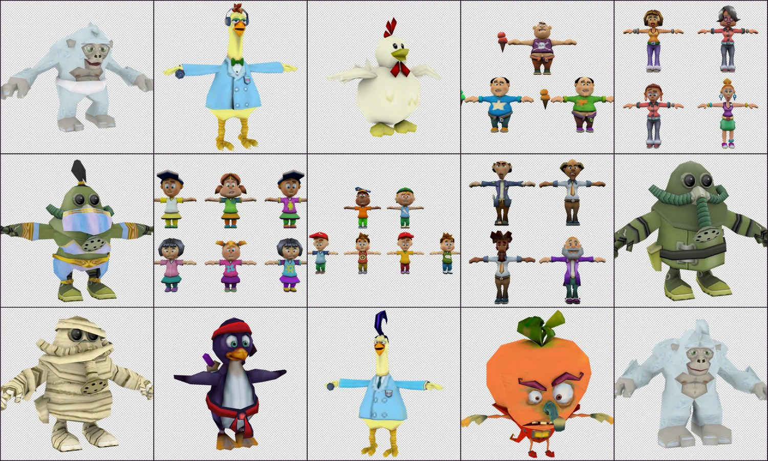 cartoon - characters 2 3D Model .c4d .max .obj .3ds .fbx .stl .blend 