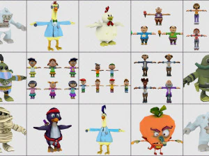 cartoon - characters 2 3D Model