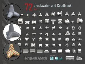 breakwater and roadblock 3D Model