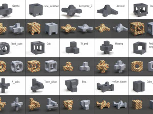 breakwater and roadblock 3D Model
