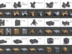 breakwater and roadblock 3D Model