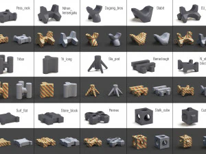 breakwater and roadblock 3D Model