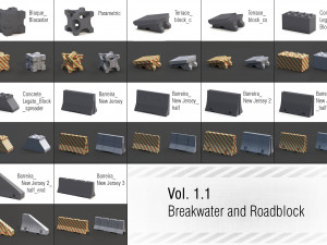 breakwater and roadblock 3D Model