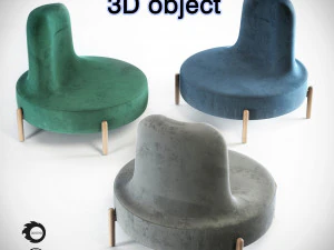 옥 소파 3D 모델