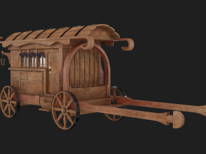 carriage low-poly model Modelo 3D