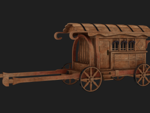 carriage low-poly model Model 3D